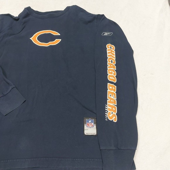 Reebok Men's Size Medium NFL Team Apparel Chicago Bears Navy Blue Long Sleeve - Picture 4 of 8